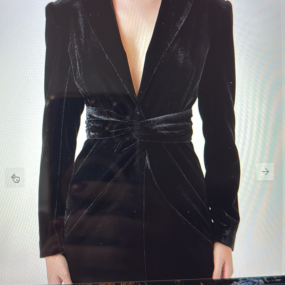 NWT Black Velvet Mini Dress - Picture 9 of 9